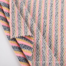 Newest Polyester Cotton French Terry Fleecei TC Melange Knitted Stripe Fabric